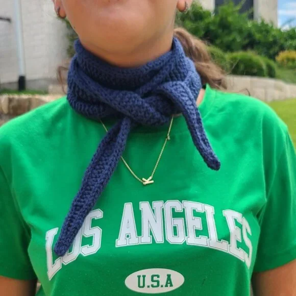 Sophie scarf, Neck scarf small scarf, spring/autumn scarf Knitted Handmade Scarf - Picture 2 of 15